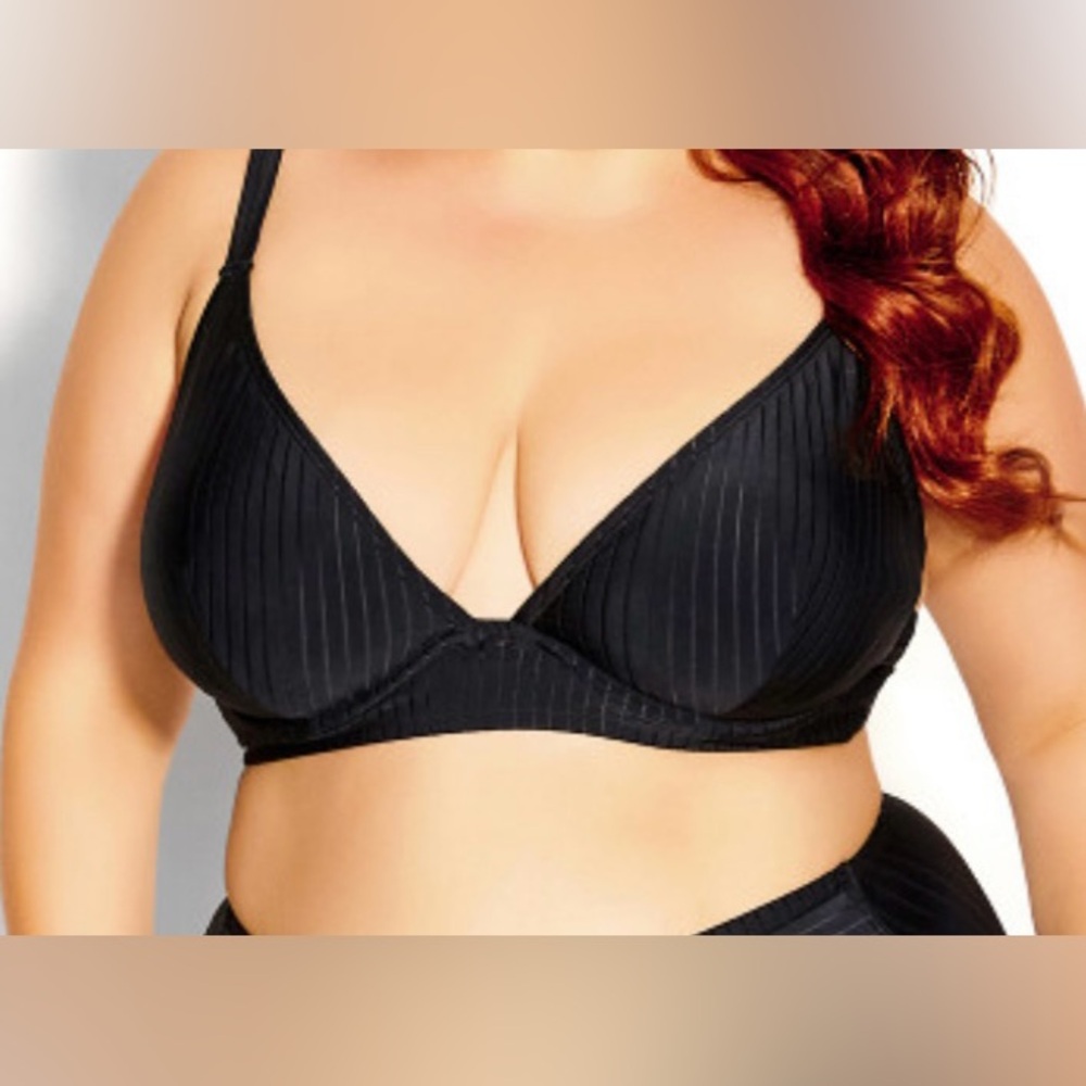 City Chic M (18) plus 1X- 2X underwire bikini top NEW $80